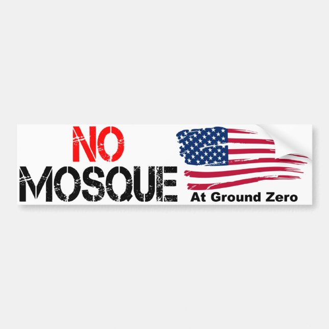 Autocollant De Voiture Aucune mosquée à point zéro (Devant)