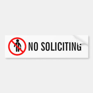 AUTOCOLLANT DE VOITURE AUCUNE SOLLICITATION