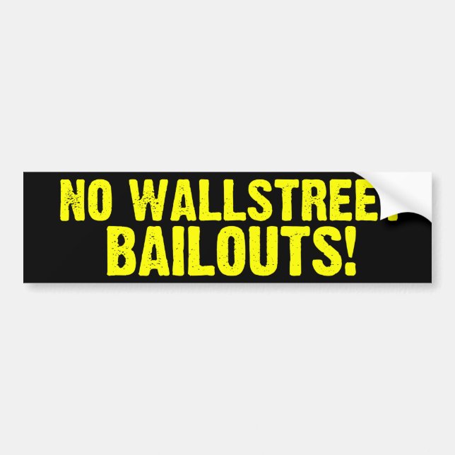 Autocollant De Voiture Aucuns renflouements de Wallstreet ! Adhésif pour (Devant)