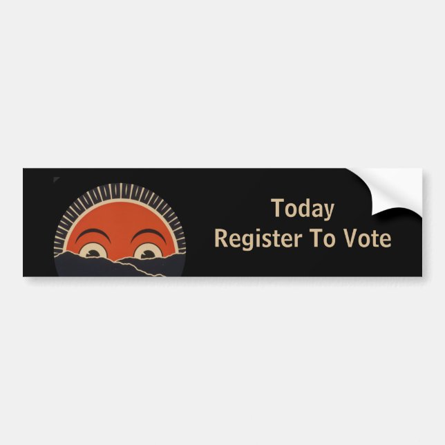 Autocollant De Voiture Aujourd'hui Inscrivez-vous pour voter (Devant)