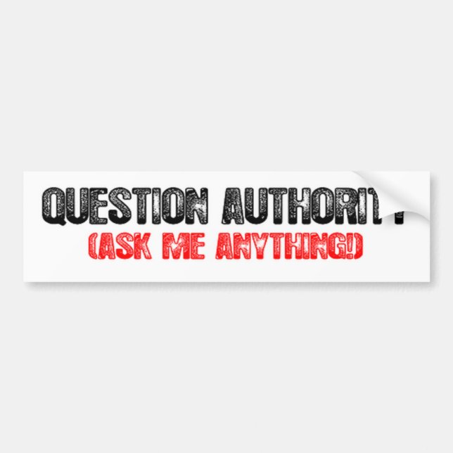 Autocollant De Voiture Autorité de question (Devant)