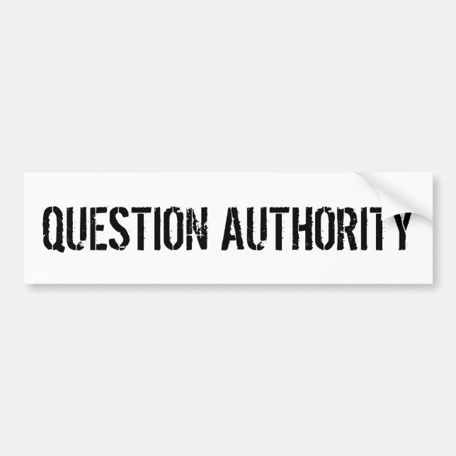 AUTOCOLLANT DE VOITURE AUTORITÉ DE QUESTION (Devant)