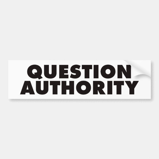 Autocollant De Voiture Autorité de question - noir (Devant)