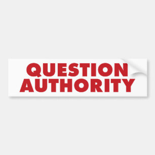 Autocollant De Voiture Autorité de question - rouge