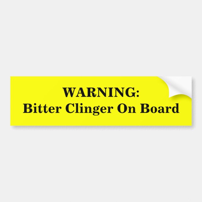 Autocollant De Voiture AVERTISSEMENT : Clinger amer à bord (Devant)