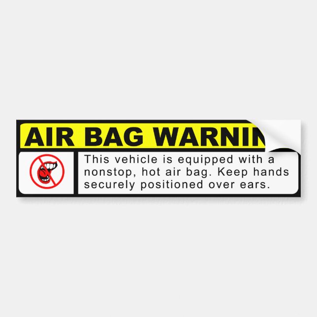 AUTOCOLLANT DE VOITURE AVERTISSEMENT D'AIRBAG (Devant)