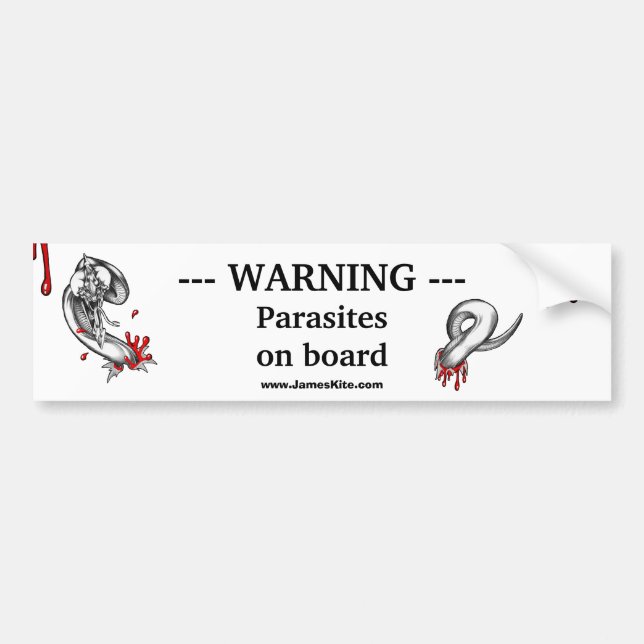 Autocollant De Voiture Avertissement : Parasites à bord (Devant)