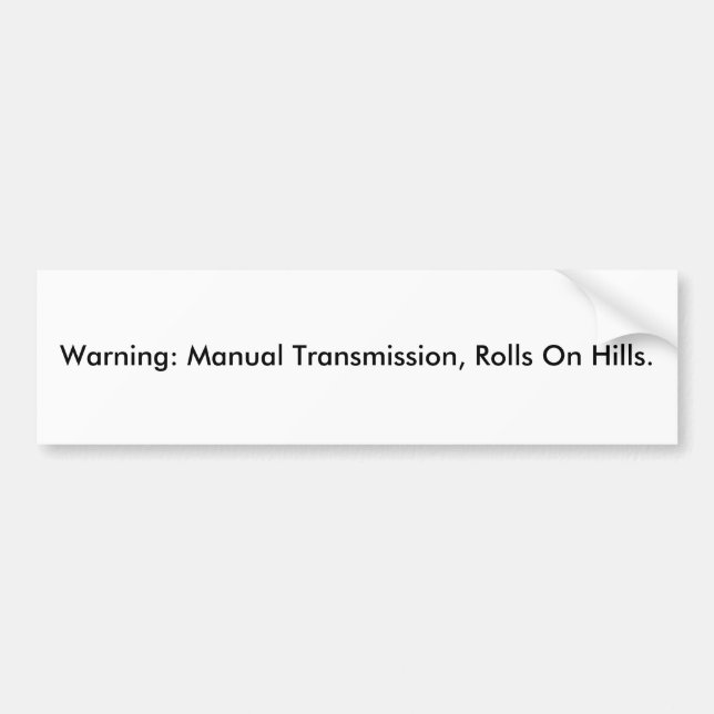 Autocollant De Voiture Avertissement : Transmission manuelle (Devant)