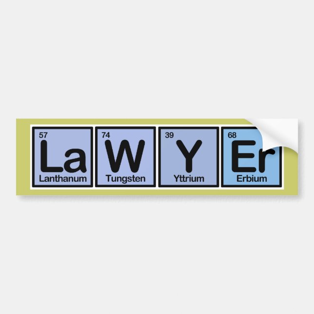 Autocollant De Voiture Avocat fait d'éléments (Devant)