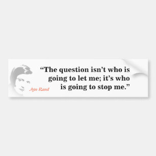 Autocollant De Voiture Ayn Rand Citation Sur La Question