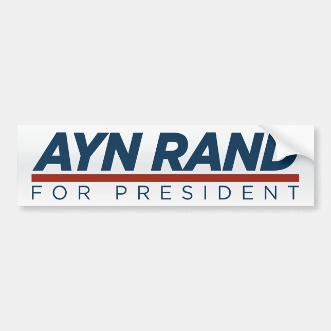 Autocollant De Voiture Ayn Rand pour le Président adhésif pour pare-chocs (Devant)