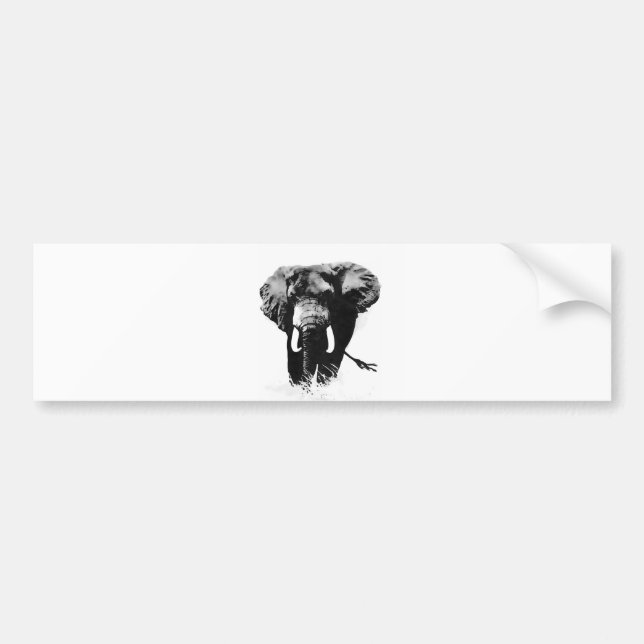Autocollant De Voiture B&W Elephant (Devant)
