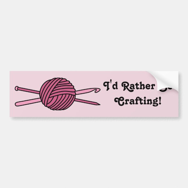 Autocollant De Voiture Bal rose de Fer (Knit & Crochet) (Devant)