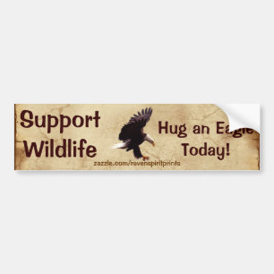 Autocollant De Voiture BALD EAGLE Landing Wildlife Support Bumper Sticker