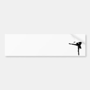Autocollant De Voiture Ballet simple Ballerina noir blanc