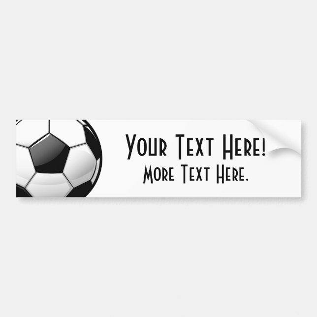 Autocollant De Voiture Ballon de football classique brillant (Devant)