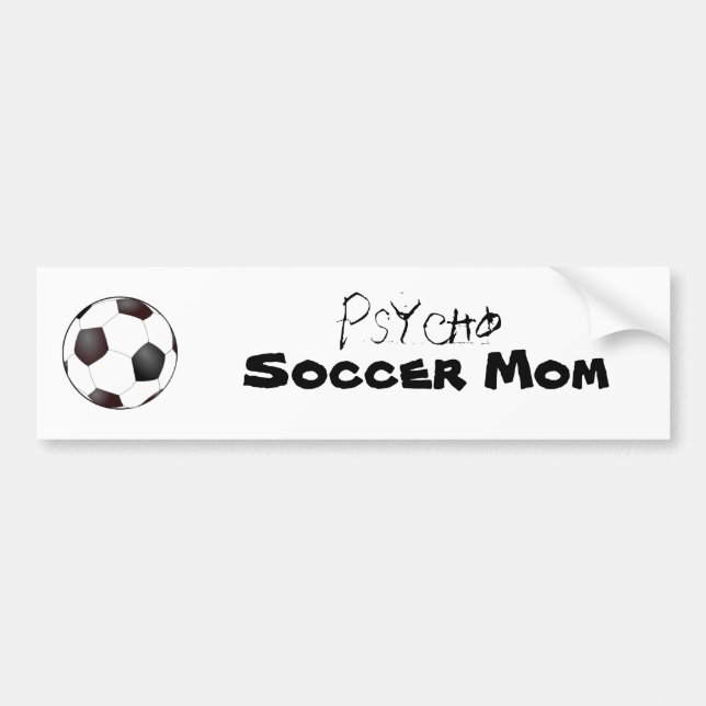 Autocollant De Voiture ballon de football, psychopathe, maman du football (Devant)