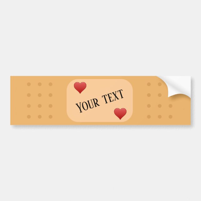 Autocollant De Voiture Bandaid patch plâtre texte personnalisé pare-chocs (Devant)