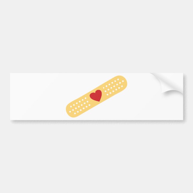 Autocollant De Voiture Bande-Aide avec un coeur rouge (Devant)