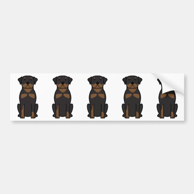 Autocollant De Voiture Bande dessinée de chien de rottweiler (Devant)