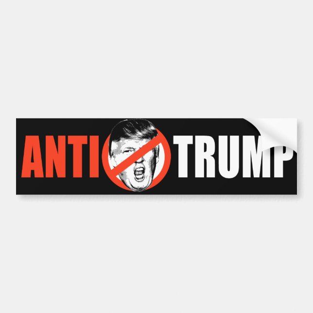 Autocollant De Voiture BANNIÈRE d'ANTI-TRUMP - blanc - (Devant)