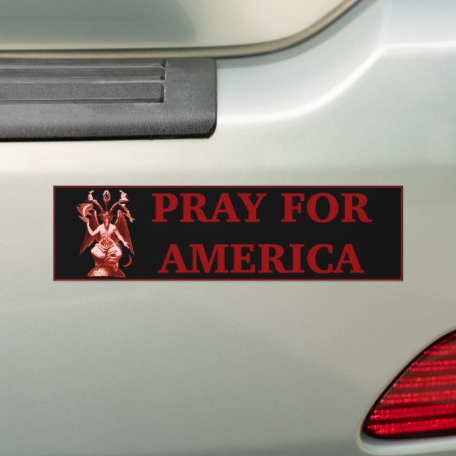 Autocollant De Voiture Baphomet Priez pour l'Amérique (En voiture)