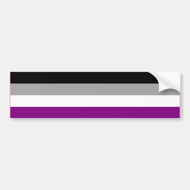 AUTOCOLLANT DE VOITURE BAR À DRAPEAU ASEXUAL FIERT (Devant)