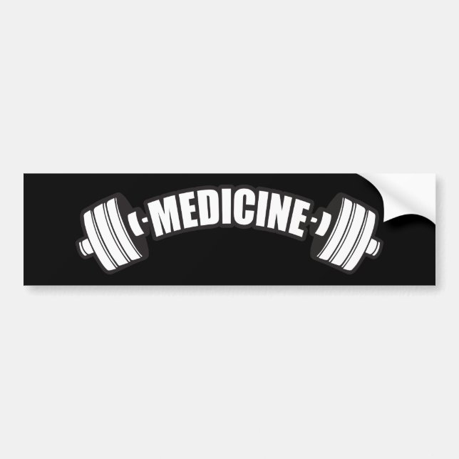 Autocollant De Voiture Barbell - Iron Medicine - Weight Lifting Gym (Devant)