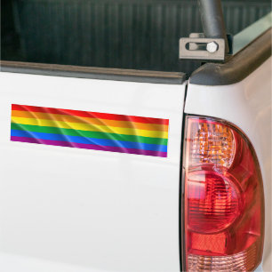AUTOCOLLANT DE VOITURE BARRE À DRAPEAU LGBT FIDE WAVY