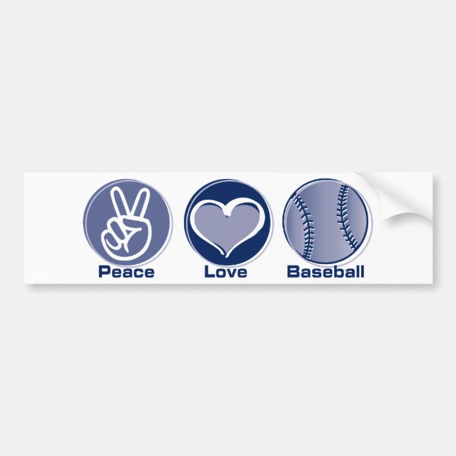 Autocollant De Voiture Base-ball d'amour de paix (Devant)