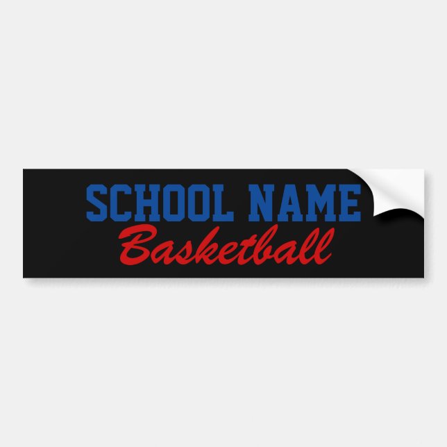 Autocollant De Voiture Basketball - Créez votre propre esprit scolaire (Devant)