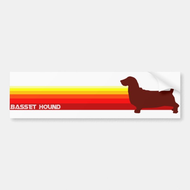 Autocollant De Voiture Basset Hound avec l'adhésif pour pare-chocs de (Devant)