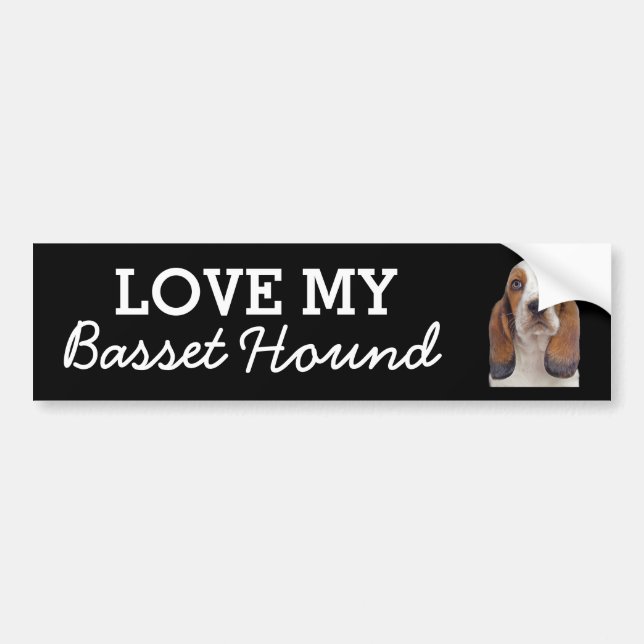 Autocollant De Voiture Basset Hound bumper sticker (Devant)