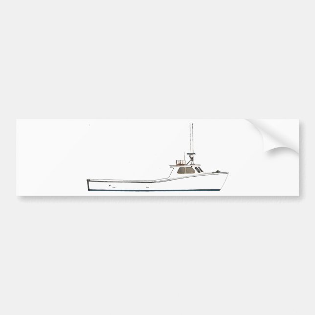 Autocollant De Voiture Bateau de Deadrise de baie de chesapeake (Devant)