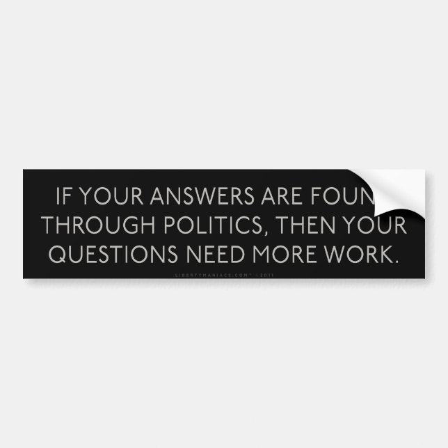 Autocollant De Voiture Bâton politique de pare-chocs de questions de (Devant)