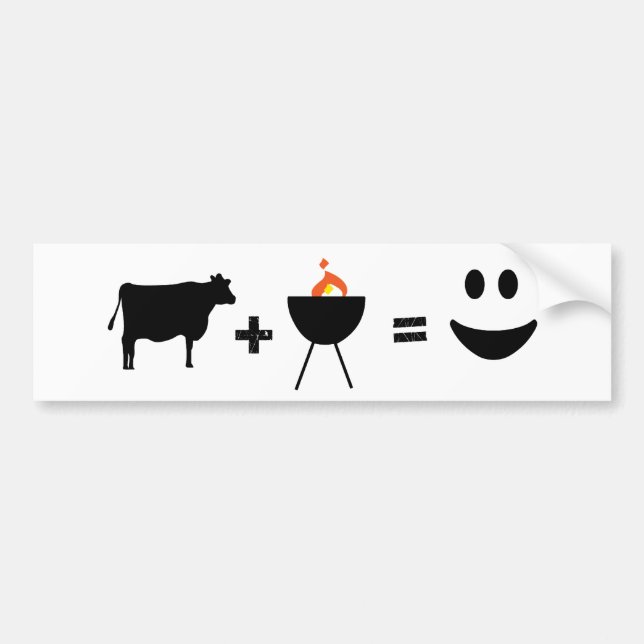 Autocollant De Voiture BBQ Beef Happy (Devant)