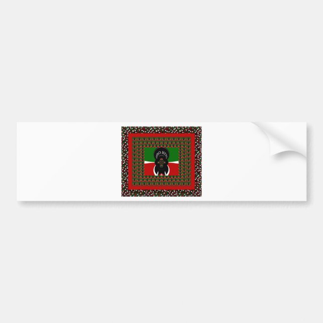 Autocollant De Voiture Beau drapeau des Coeurs Kenyans (Devant)