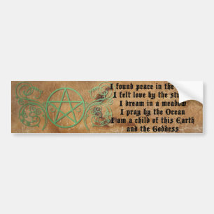 Autocollant De Voiture Beau poème Wiccan