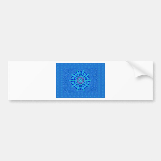 Autocollant De Voiture Beau Royal Blue Mandala Art Imprimer (Devant)