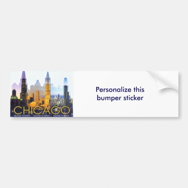 AUTOCOLLANT DE VOITURE BEAUX POINTS DE REPÈRE DE CHICAGO (Devant)