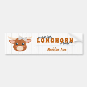 Autocollant De Voiture Bébée Longhorn brûlée Faire-part orange