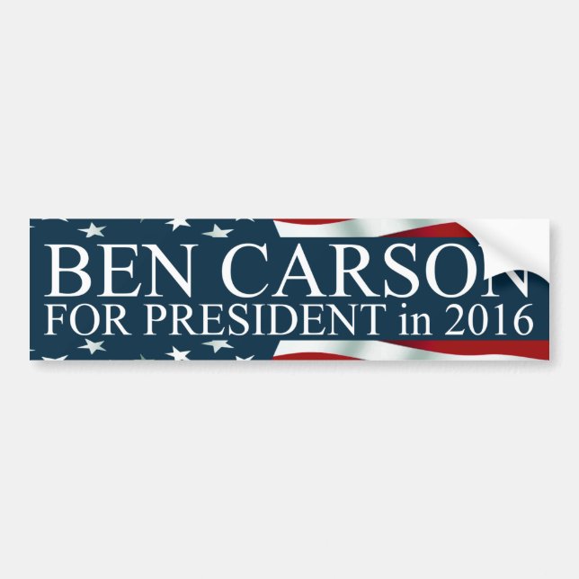 Autocollant De Voiture Ben Carson à la présidence en 2016 (Devant)