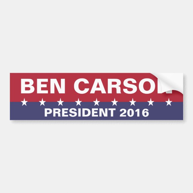 Autocollant De Voiture BEN CARSON pour le président 2016 (Devant)