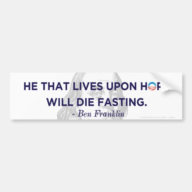 Autocollant De Voiture Ben Franklin vivant sur l'adhésif pour pare-chocs (Devant)