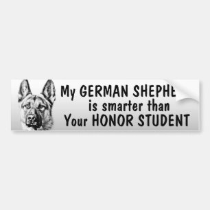 Autocollant De Voiture Berger allemand - plus futé que l'étudiant - dr