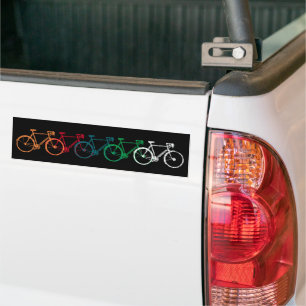 Autocollant De Voiture Bicyclettes superposées et colorées