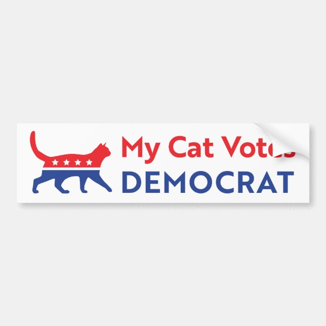 Autocollant De Voiture Biden 2020 - Mon chat vote démocrate (Devant)