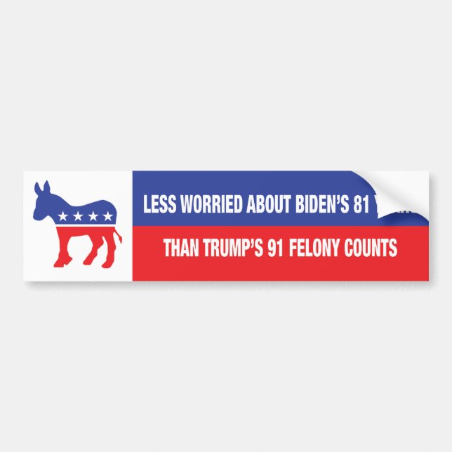 Autocollant De Voiture BIDEN 2024 Trump 91 Compte Felony (Devant)