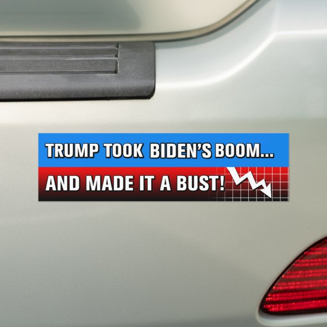 Autocollant De Voiture Biden Boom Trump Récession Tarifs (En voiture)