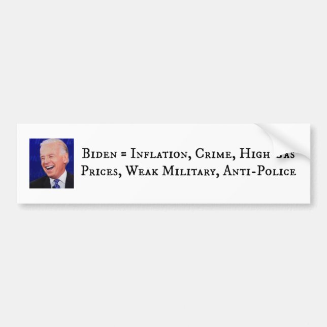 Autocollant De Voiture Biden- Inflation, Criminalité, Prix Élevés Du Gaz (Devant)